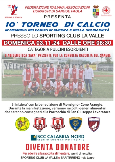 Scalea, tutto pronto per la decima edizione del Torneo dei Caduti organizzato dalla FIDAS